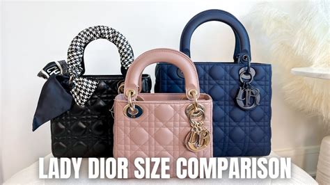 lady dior navy small|Lady Dior mini vs small.